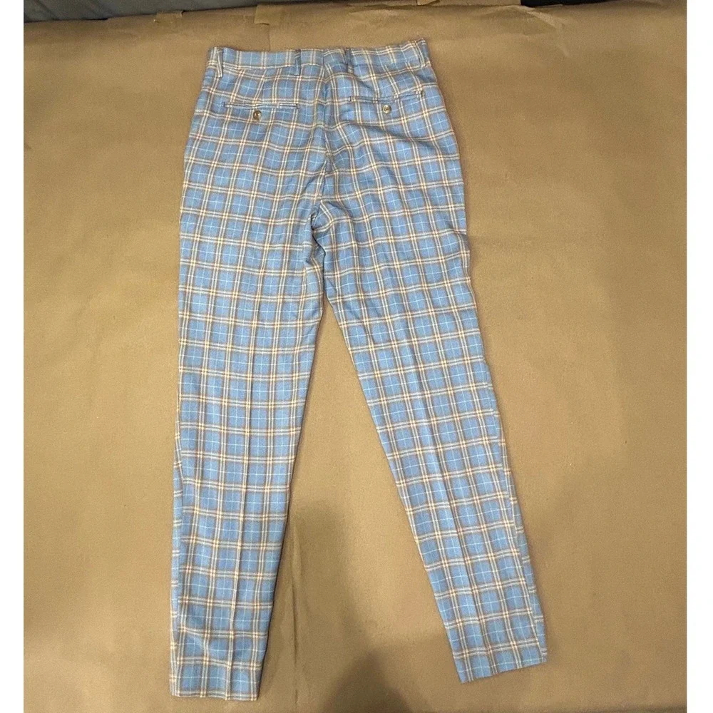 Kent & Park Sky Blue Plaid Dress Pants Mens 32 - Picture 2 of 7